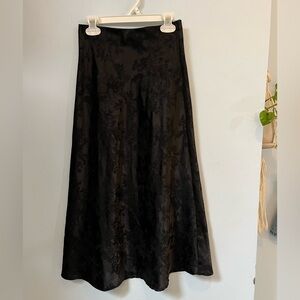 Altar'd State Black Floral Midi Skirt | XS